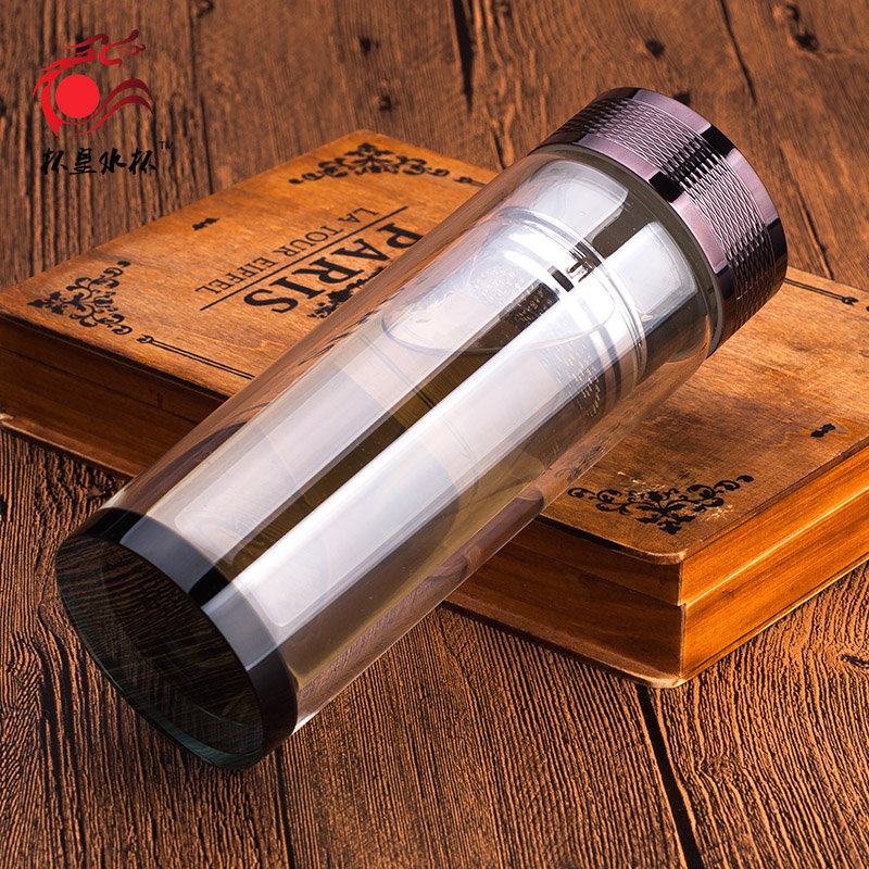 玻璃杯廠(chǎng)家雙層水晶玻璃杯男女士帶茶漏耐高溫